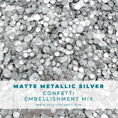 Matte Metallic Silver Confetti 