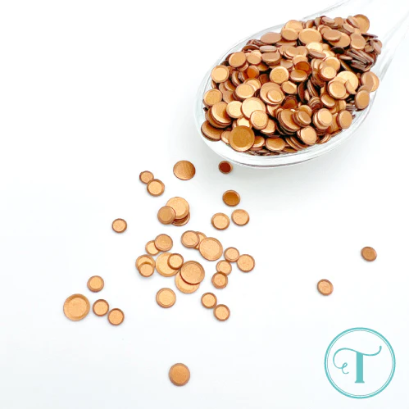 Matte Metallic Bronze Confetti 