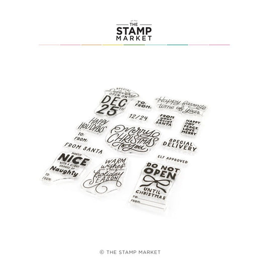 Happy Holidays Greetings Stamp Set