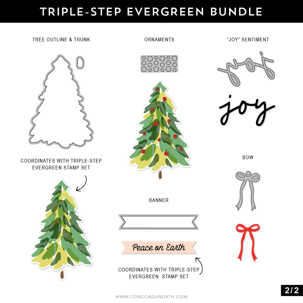Triple-step Evergreen Dies