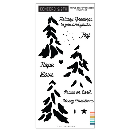 Triple-step Evergreen Stamp Set