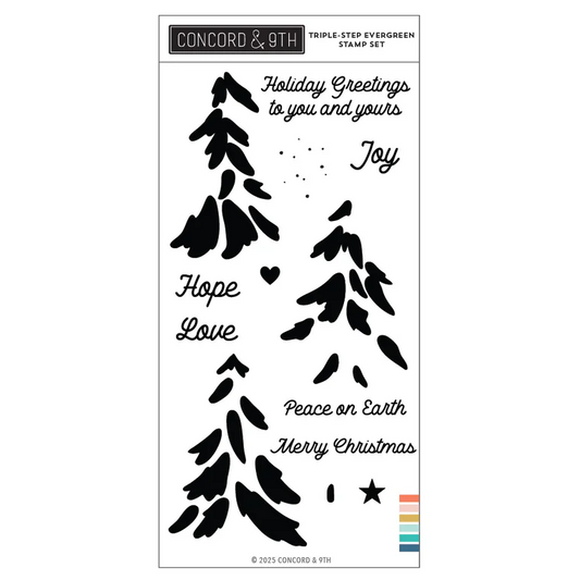 Triple-step Evergreen Stamp Set