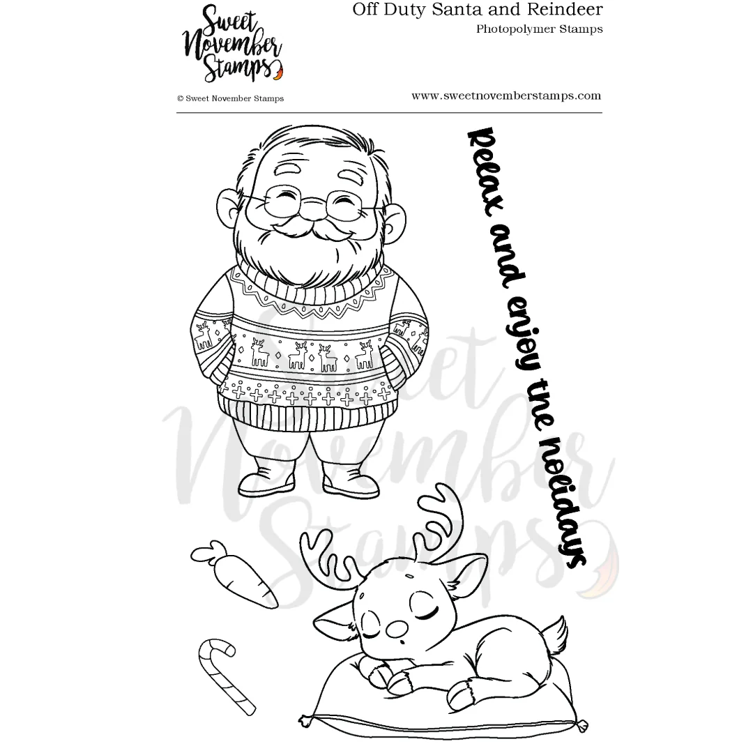 Off Duty Santa and Reindeer Stamp Set