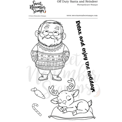 Off Duty Santa and Reindeer Stamp Set