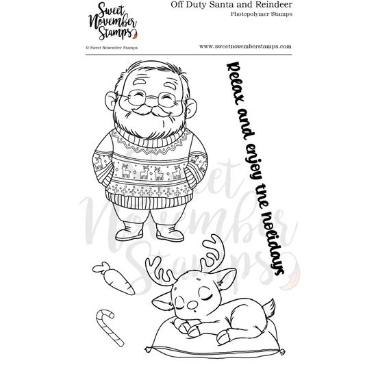 Off Duty Santa and Reindeer Stamp Set