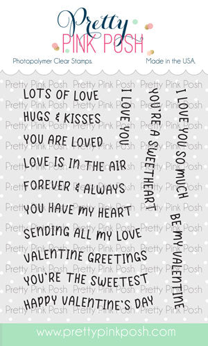 Valentine Banner Greetings Stamp Set