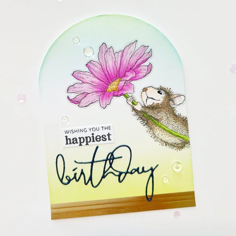 House Mouse Daisy Mouse Cling Rubber Stamp