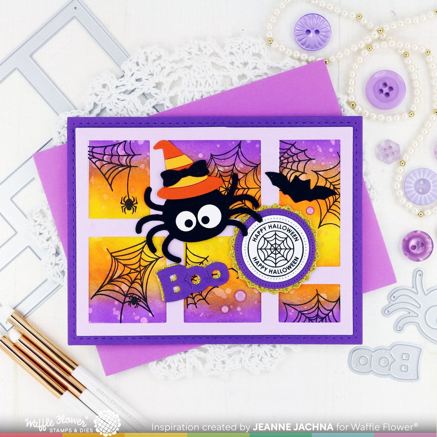 Postage Collage Spider Web Stamp Set 
