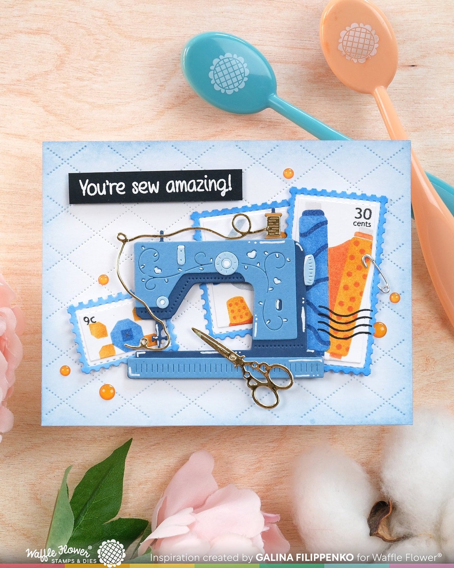 Postage Collage Sew Fun Stamp Set 
