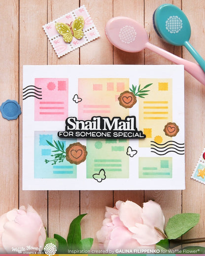Postage Collage Mini Seals Stamp Set 