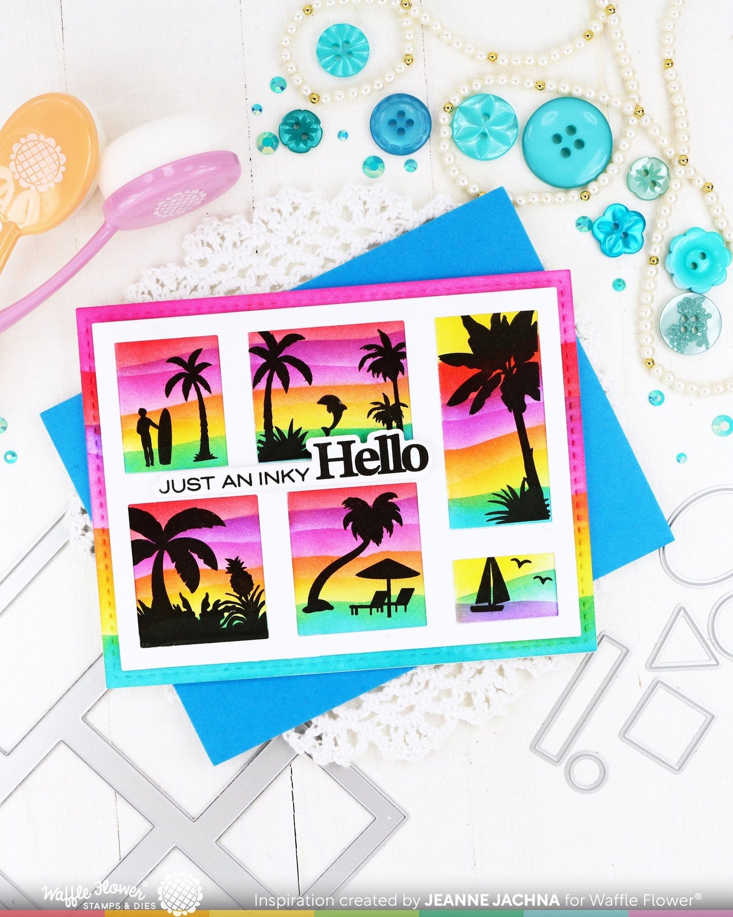 Postage Collage Tropical Sunset Stamp Set 
