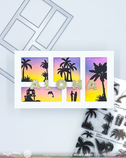 Postage Collage Tropical Sunset Stamp Set 