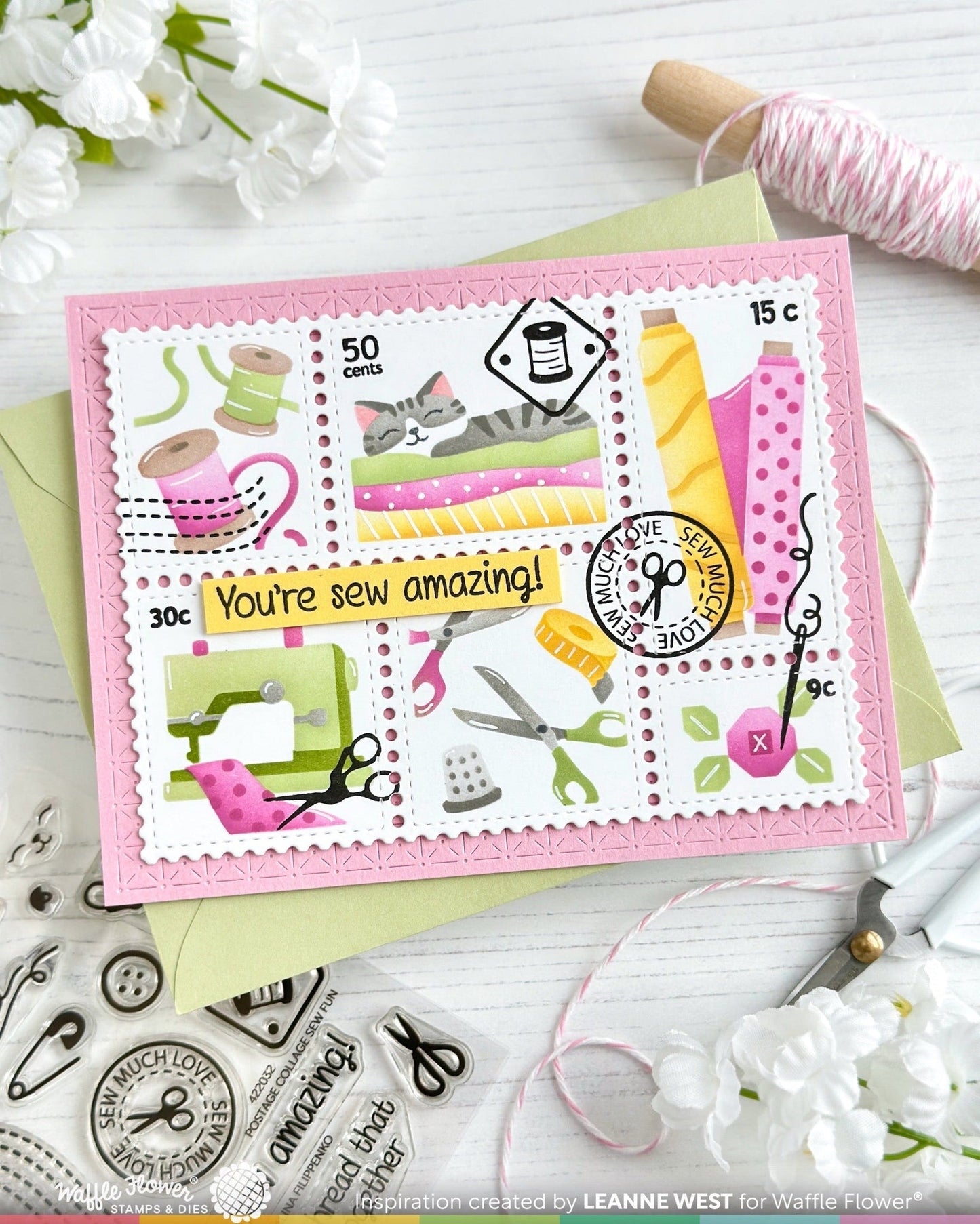 Postage Collage Sew Fun Stamp Set 