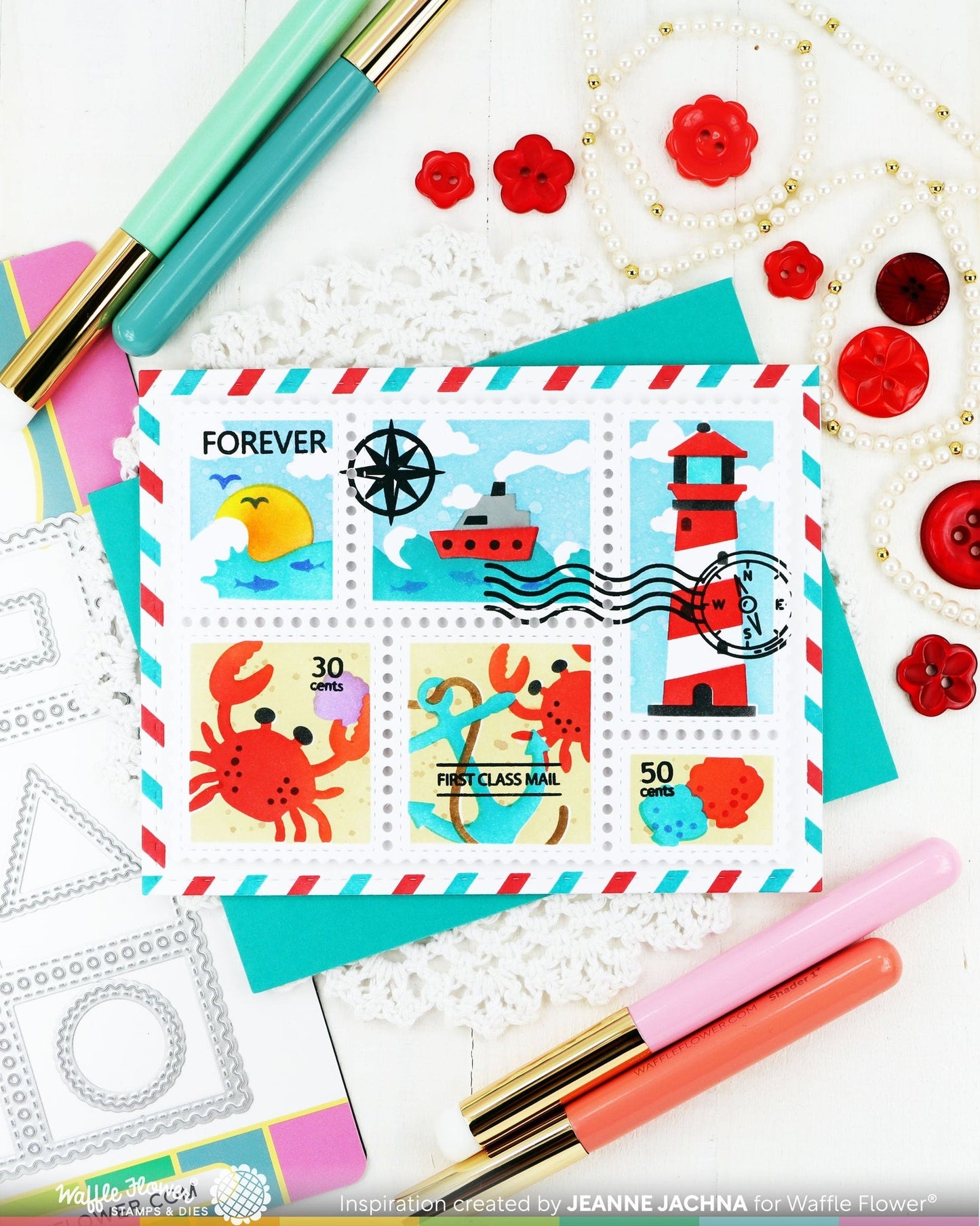 Postage Collage Coastal Stencils