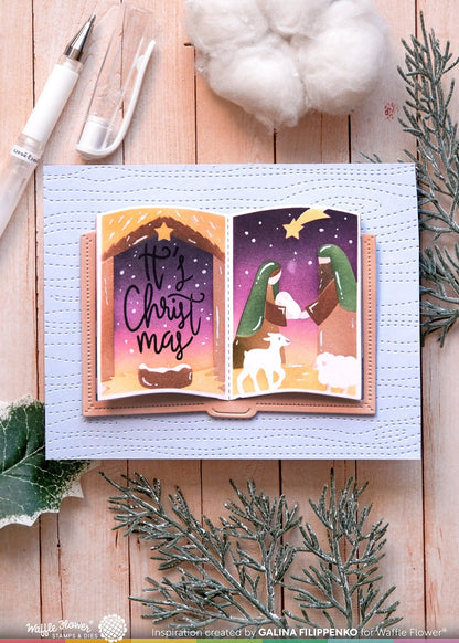 Open Book Nativity Stencils