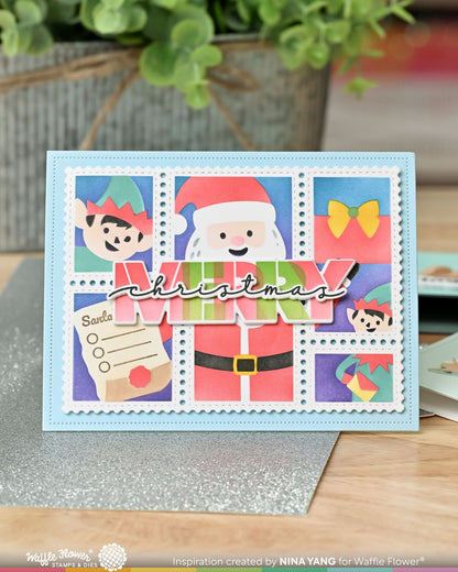 Postage Collage Dear Santa Stencil 