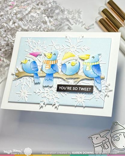 Birdie Friends in Winter Stencils