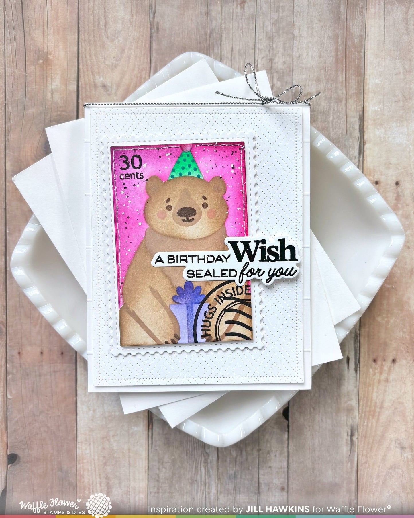 Nesting Postage Collage Party Bear Stencils