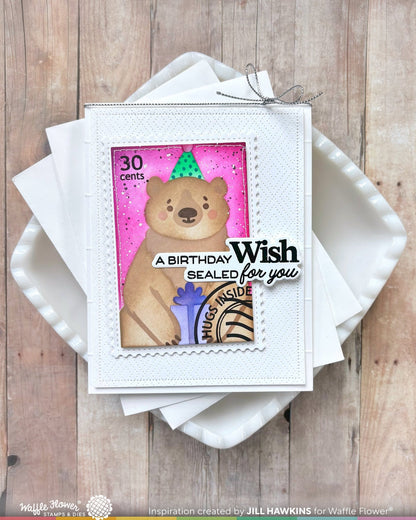 Nesting Postage Collage Party Bear Stencils