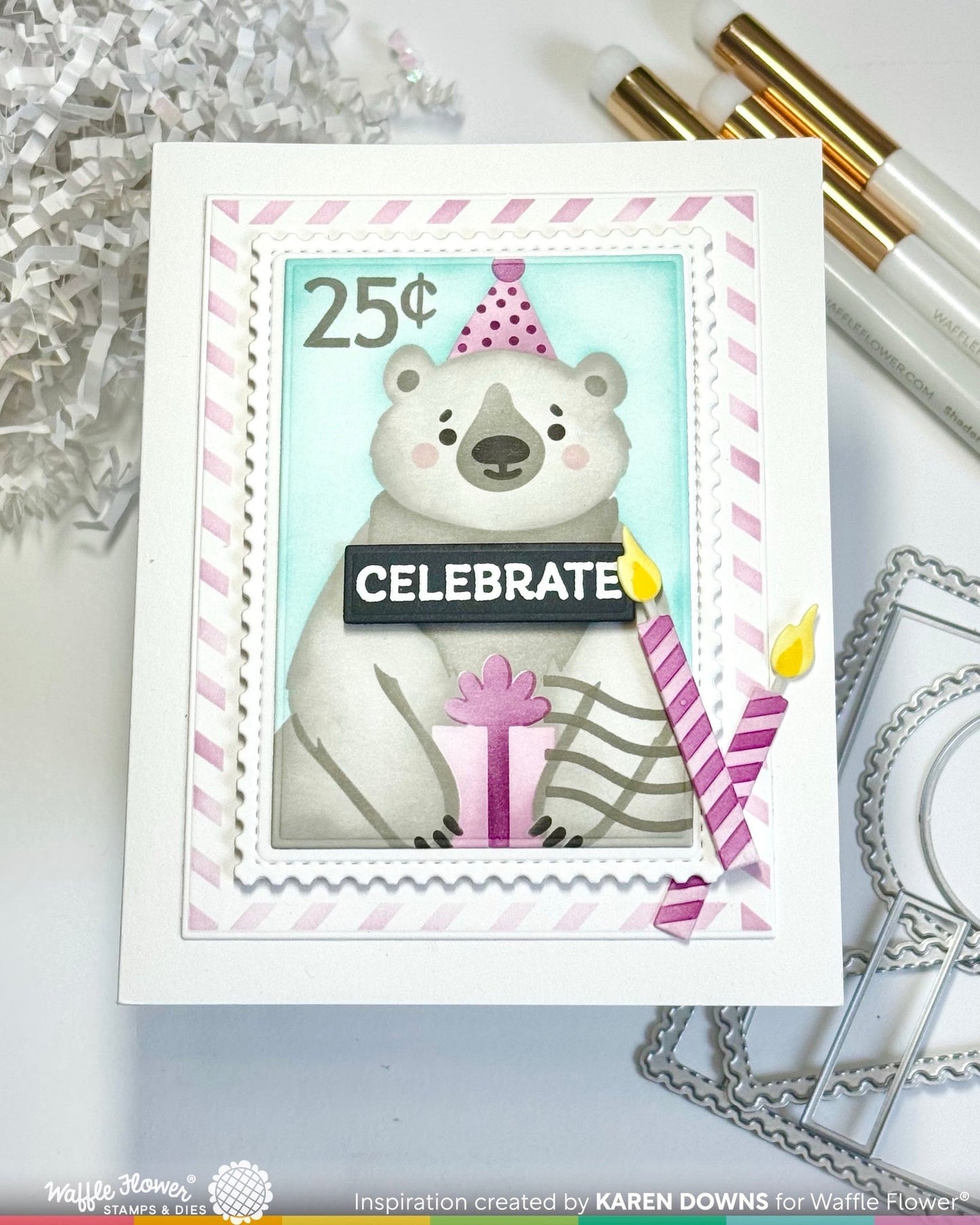 Nesting Postage Collage Greetings Stamp Set 