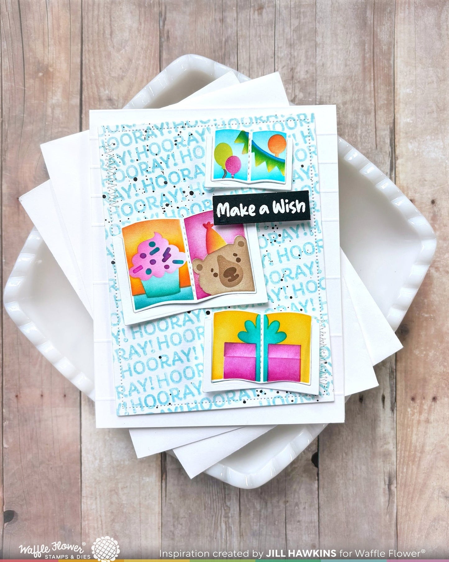 Nesting Postage Collage Greetings Stamp Set 