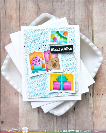 Nesting Postage Collage Greetings Stamp Set 