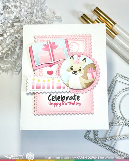 Nesting Postage Collage Party Bear Stencils