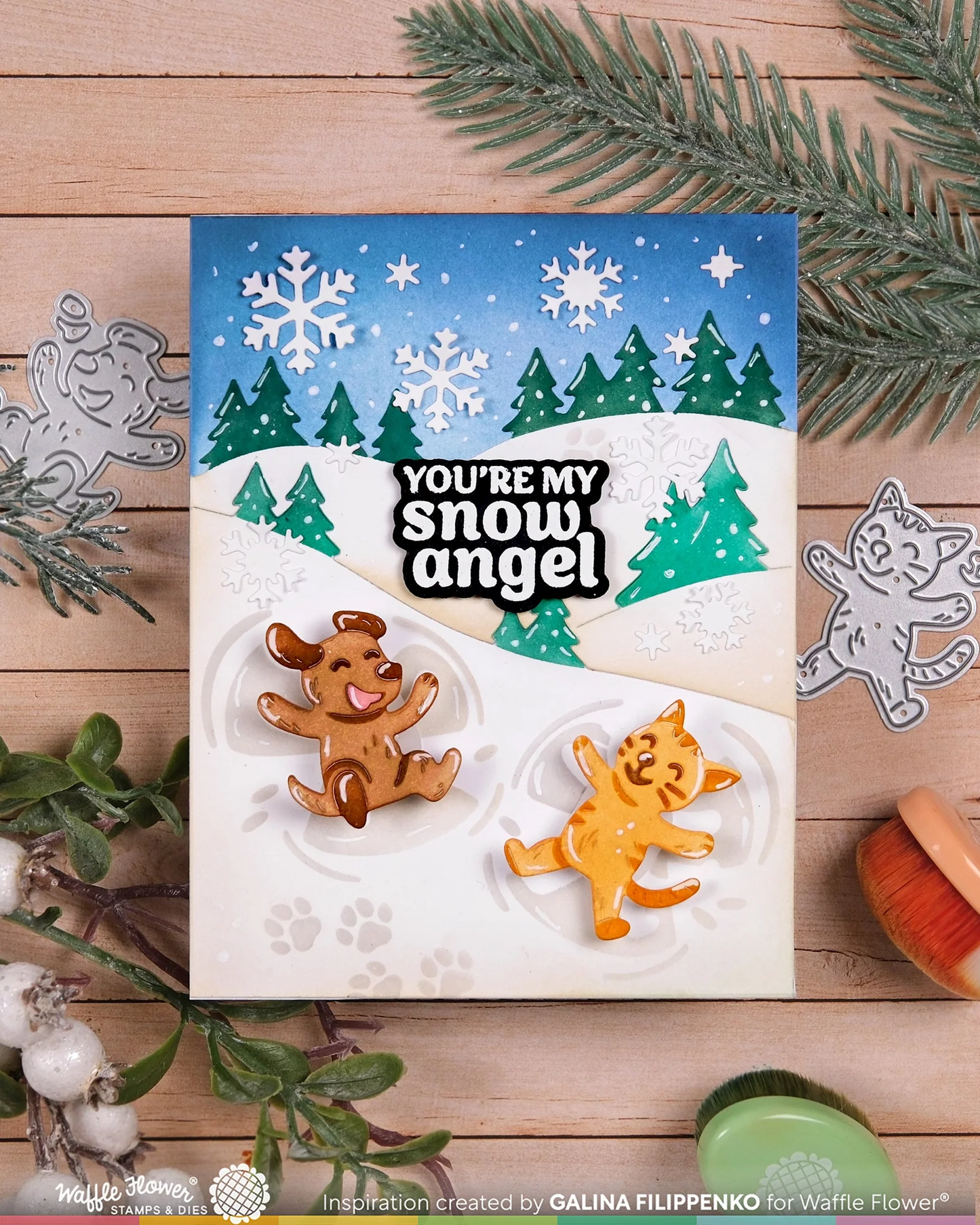 Snow Angel Sentiments Stamp & Die