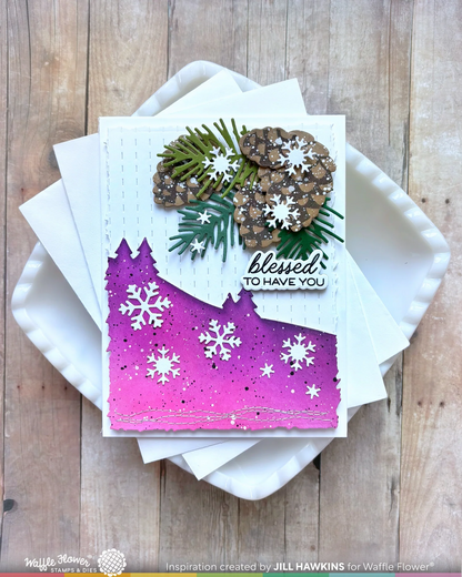 Snowcapped Pinecone Details Stamp Set 