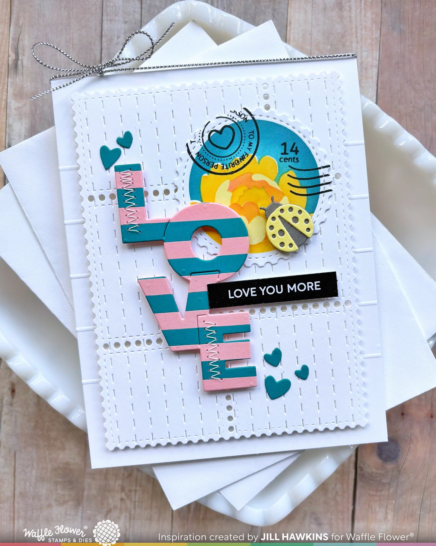 Overlapping Vertical Love Word Die 