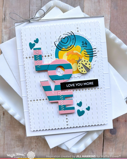 Overlapping Vertical Love Word Die 