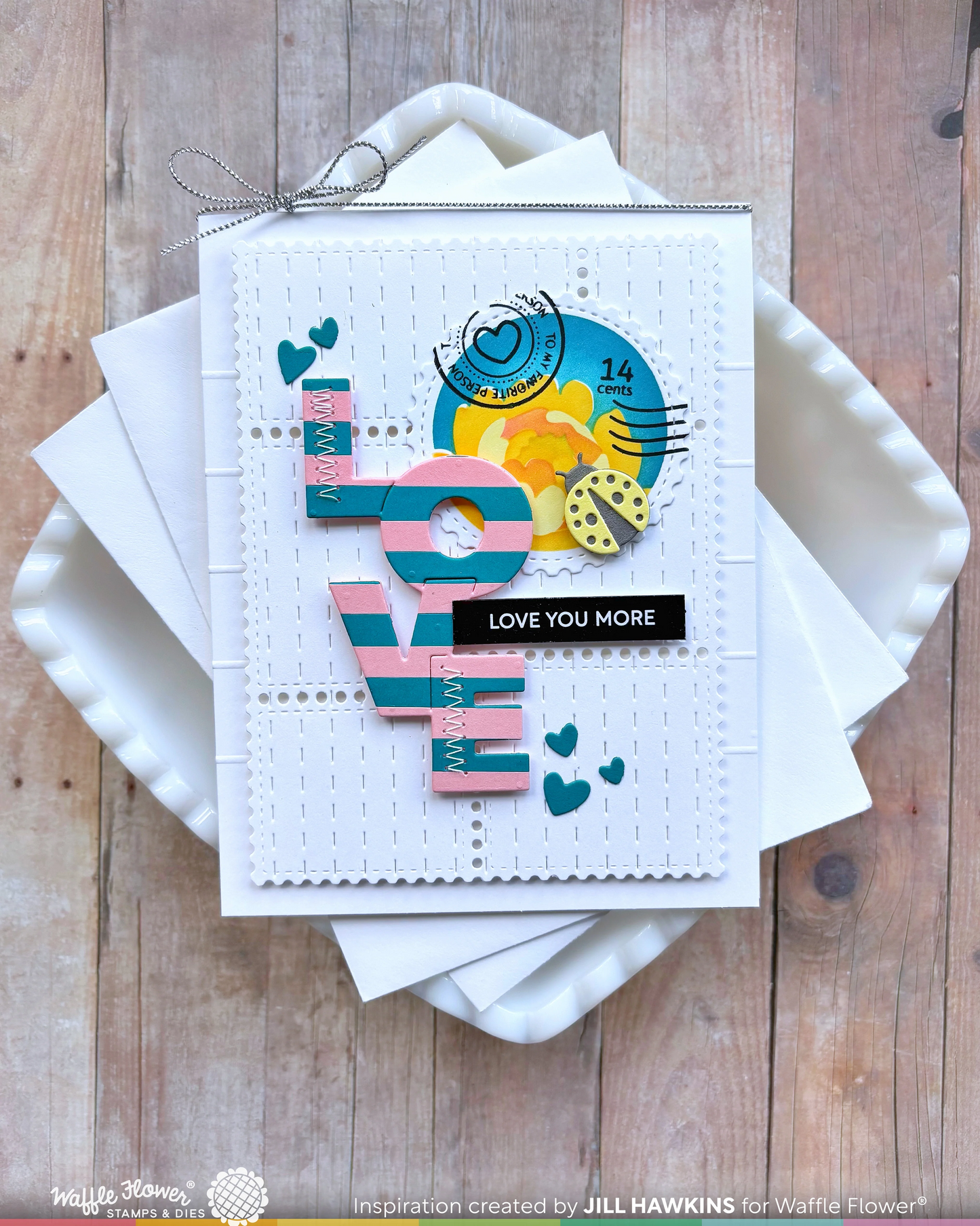 Nesting Postage Collage Peony Stencil