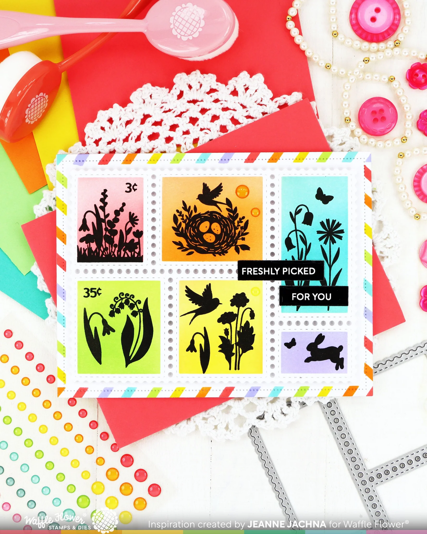 Postage Collage Spring Silhouettes Stamp Set 