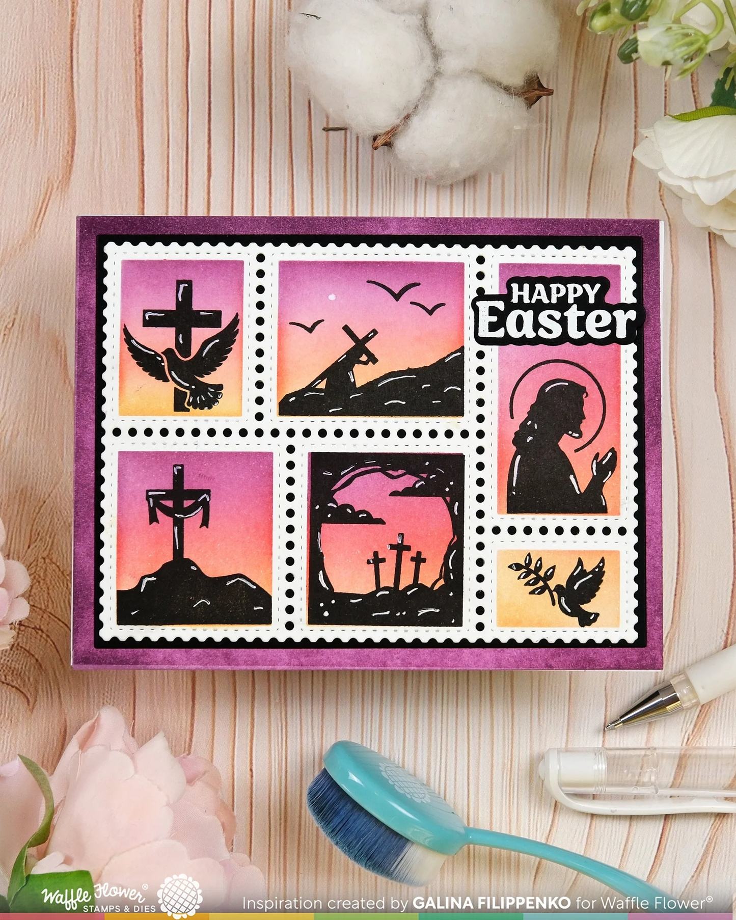 Postage Collage Easter Silhouettes Stamp Set 