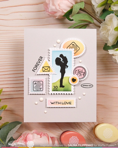Postage Collage Mom Silhouettes Stamp Set 
