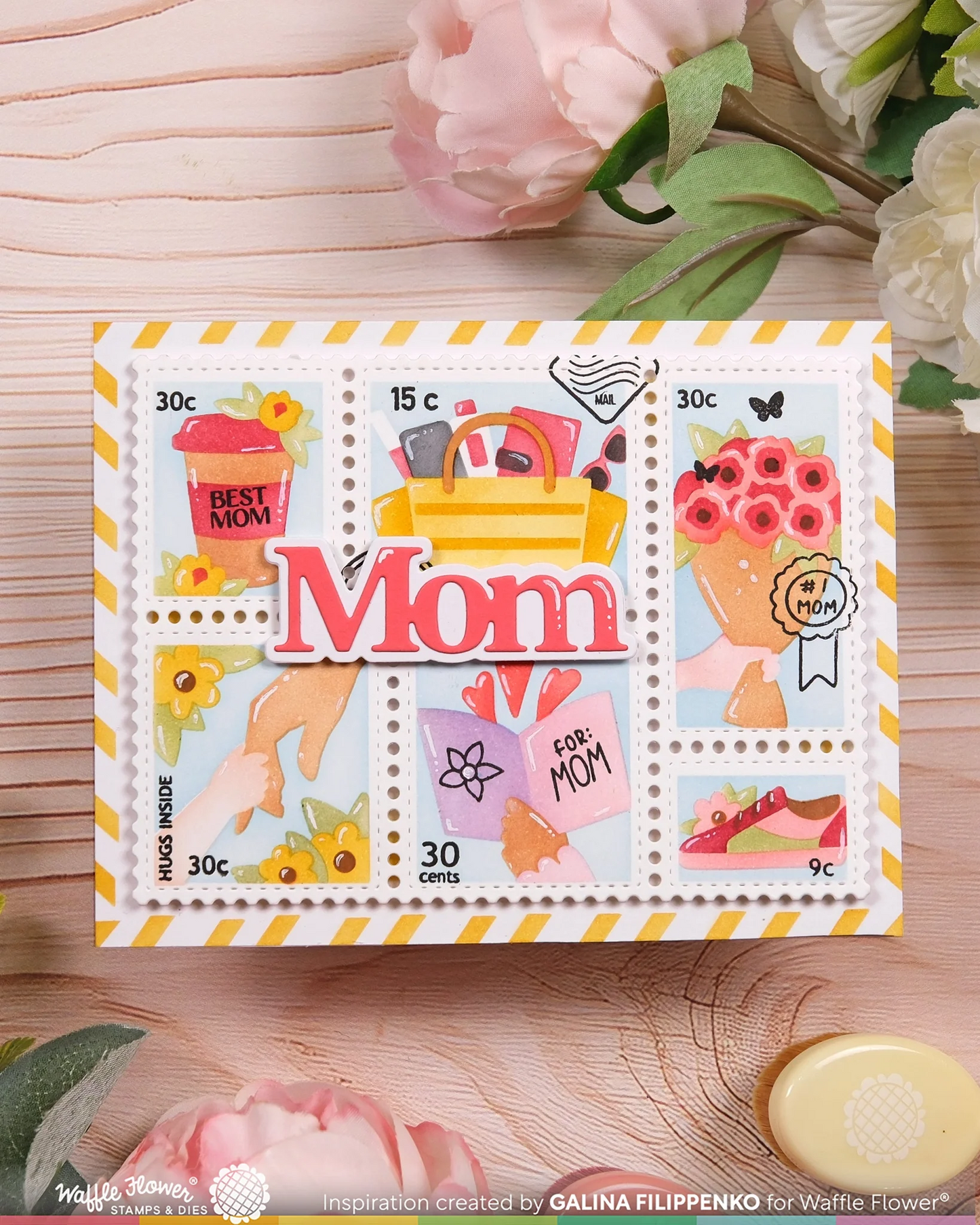 Postage Collage Mom Stencil 