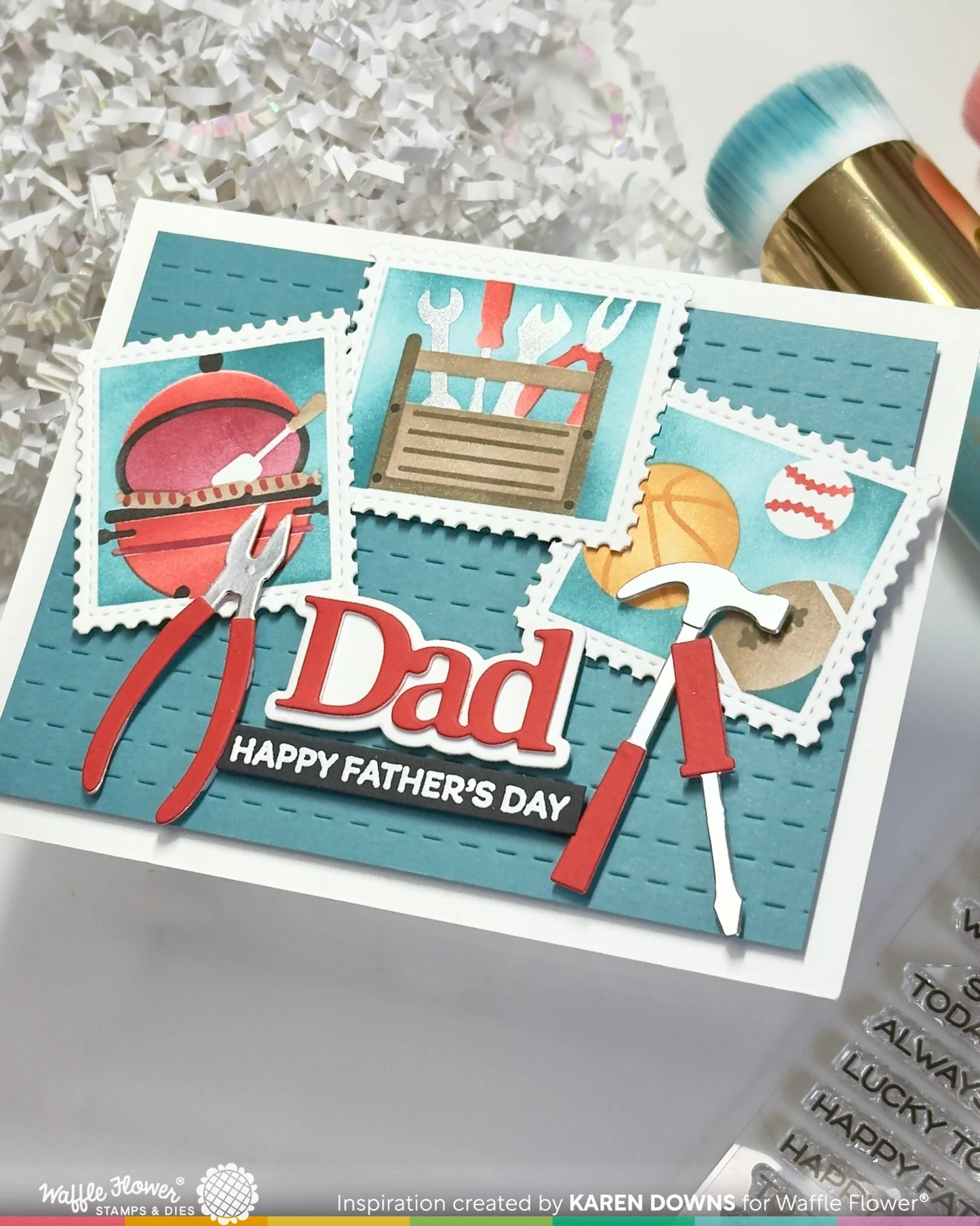 Postage Collage Dad Stencil 