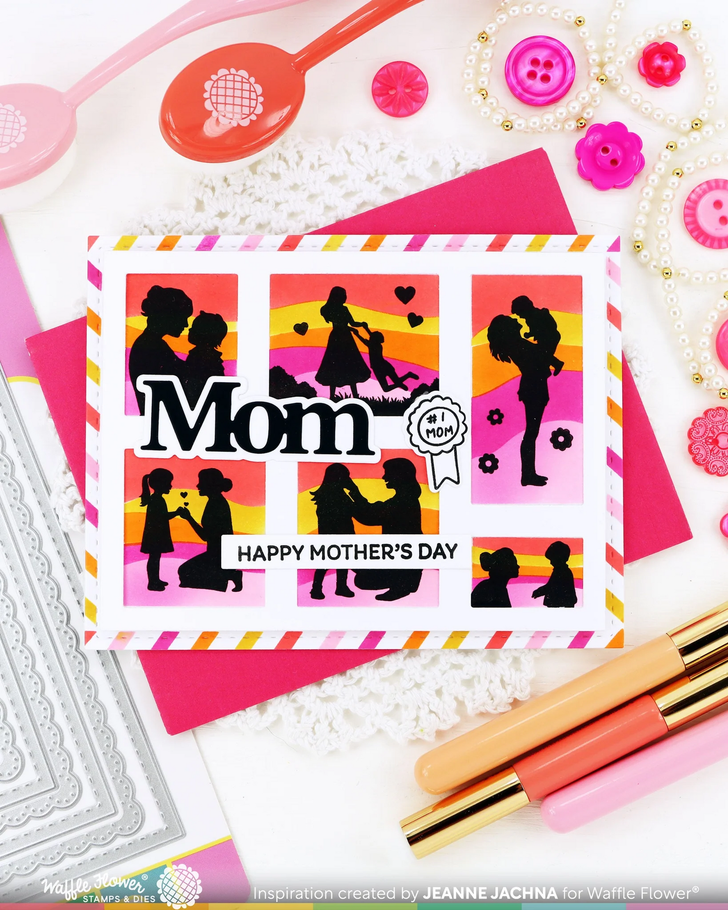 Postage Collage Mom Silhouettes Stamp Set 