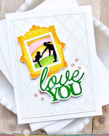 Postage Collage Wavy Lines Stencil 