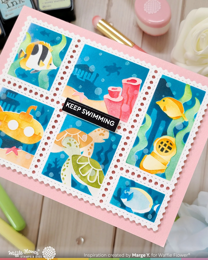 Postage Collage Under the Sea Stencil 