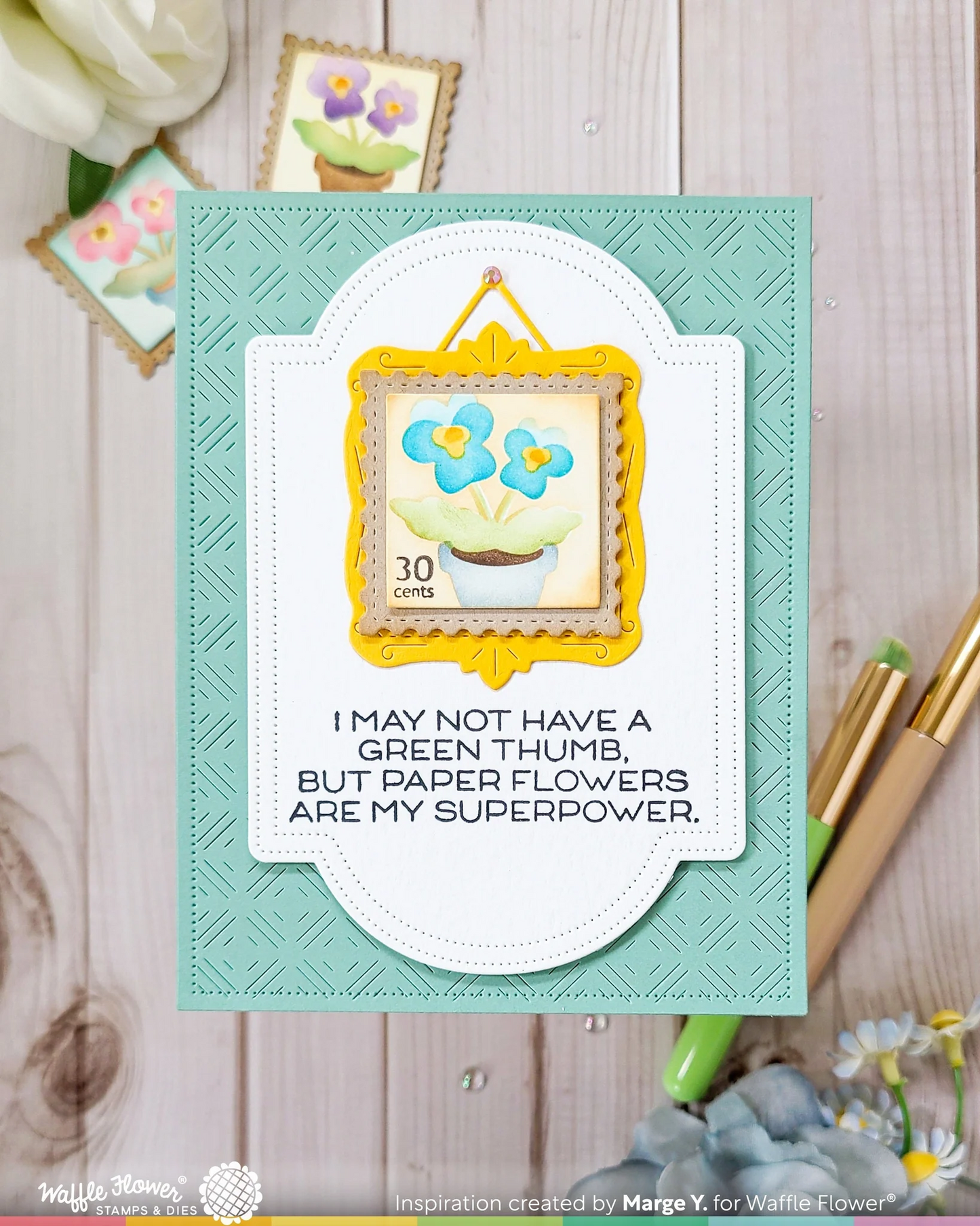 Square Postage Pansy Stencil