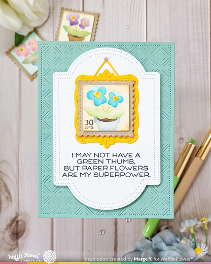 Square Postage Pansy Stencil