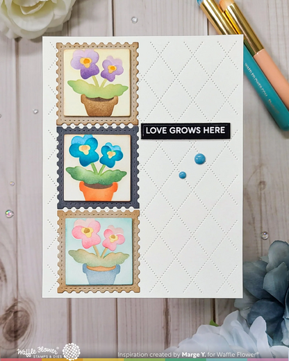 Square Postage Pansy Stencil