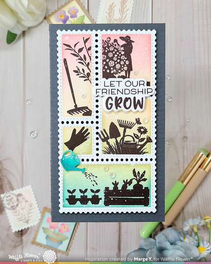 Postage Collage Garden Silhouettes Stamp Set 