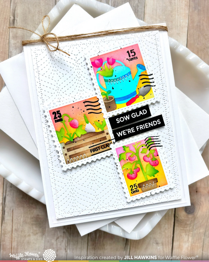 Postage Collage Gardening Stencil 