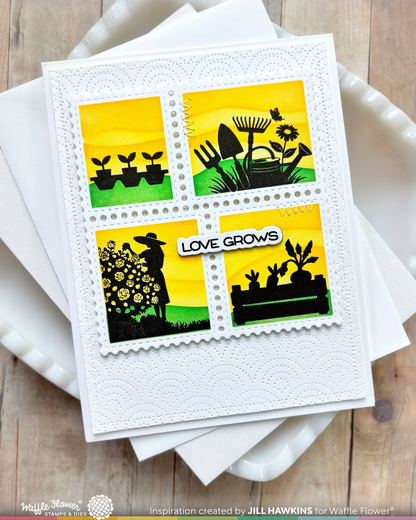 Postage Collage Garden Silhouettes Stamp Set 