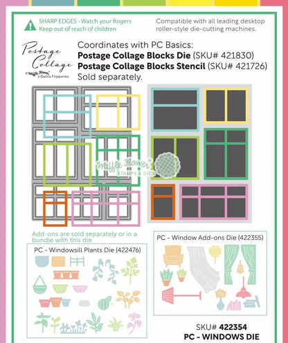 Postage Collage Windows Dies 