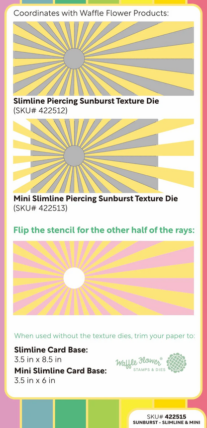Sunburst Stencil for Slimline & Mini Slimline 