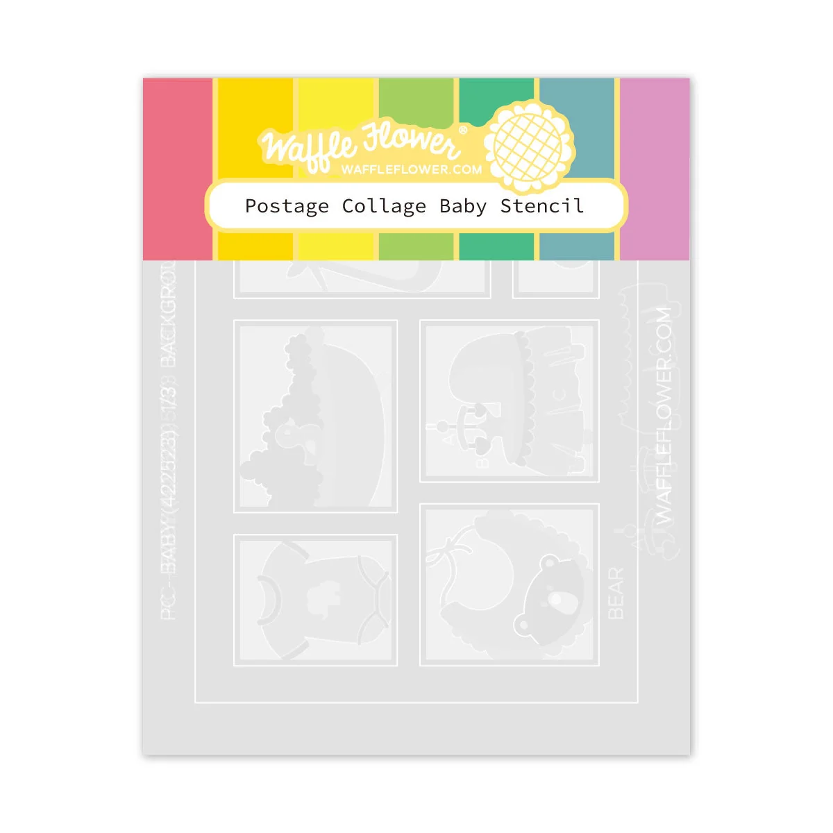 Postage Collage Baby Stencil 