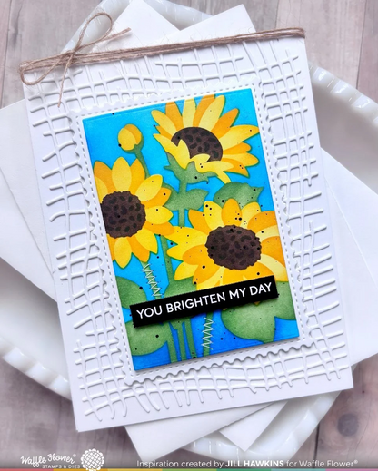 Nesting Postage Collage Sunflower Stencil 
